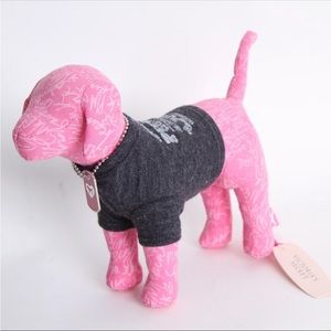 Victorias Secret pink pup with t shirt and dog tag